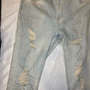 Washed out blue jeans